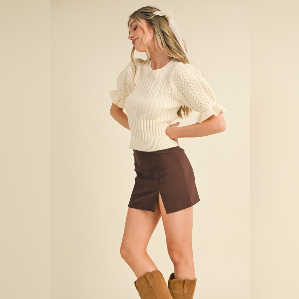 Cream Cable Knit Sweater